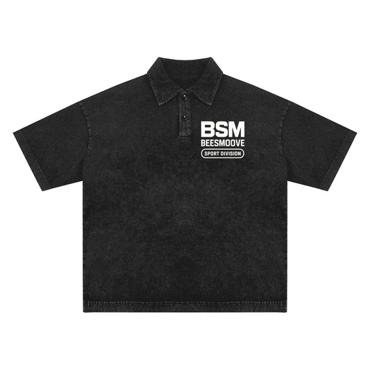 BEESMOOVE BSM Heavyweight Snow-Washed Polo Tee - Beesmoove 