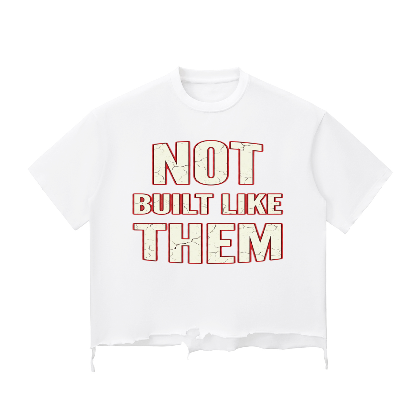 BEESMOOVE “Not Like Them” Raw Hem Wash Raw-Hem Boxy T-shirt