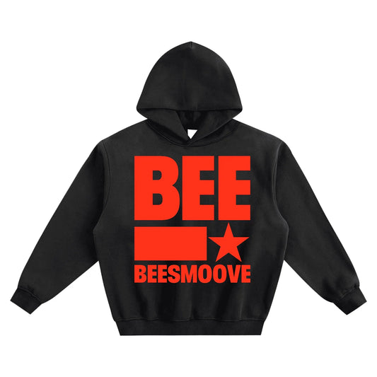 BEESMOOVE BEE STAR POWER red Boxy Hoodie - Beesmoove 
