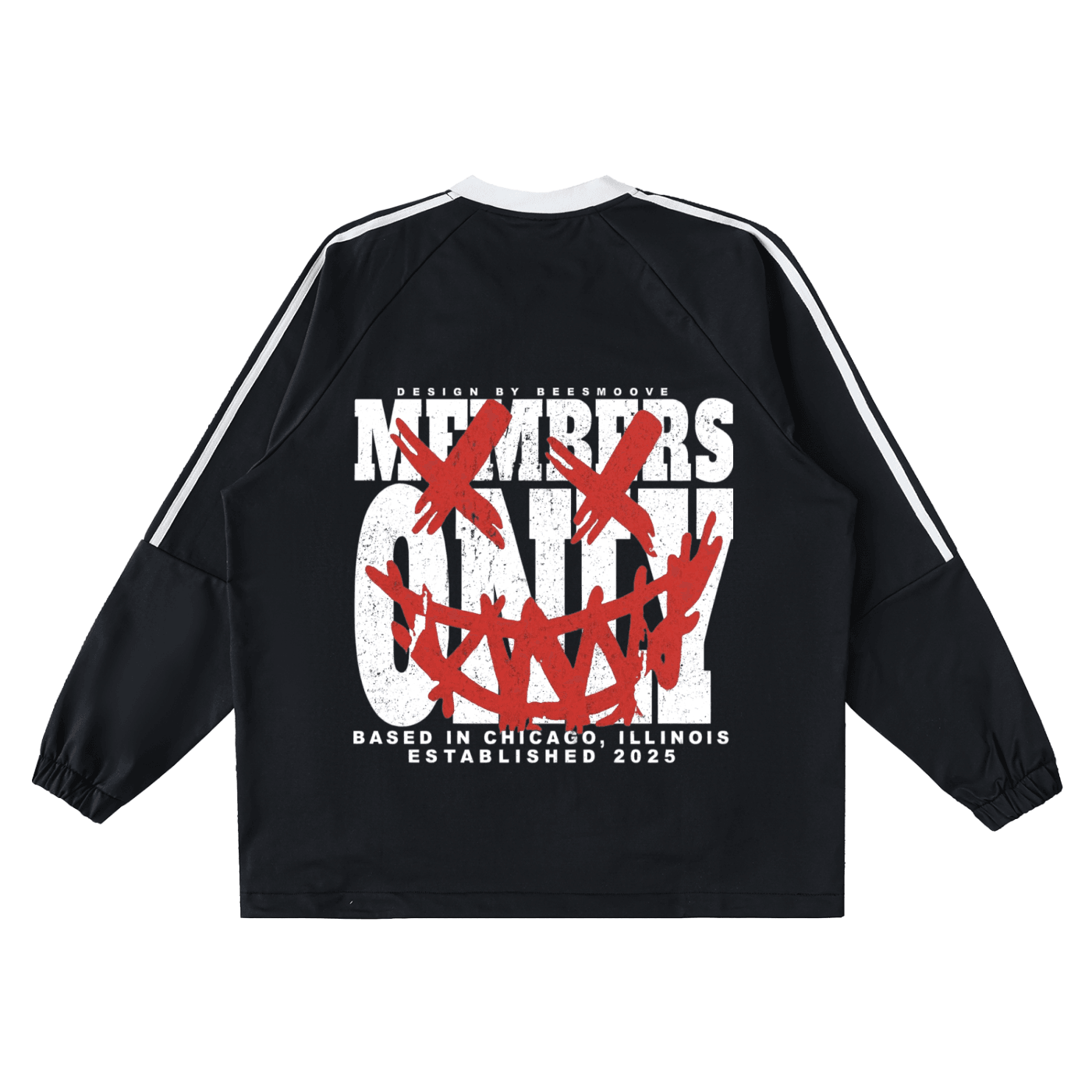 BEESMOOVE GrindFace Chicago
 V-Neck Long-Sleeve T-Shirt - Beesmoove 