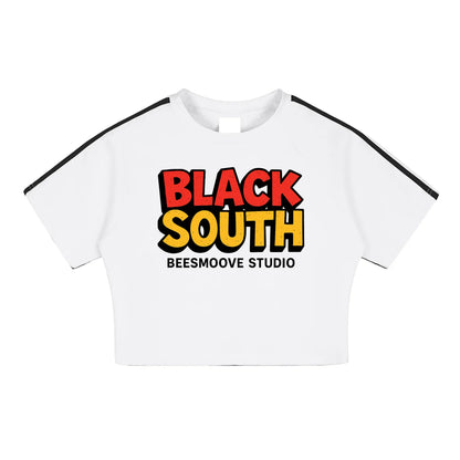 BEESMOOVE BlackSouth Collective Taped Cooling Performance Crop Top - Beesmoove 