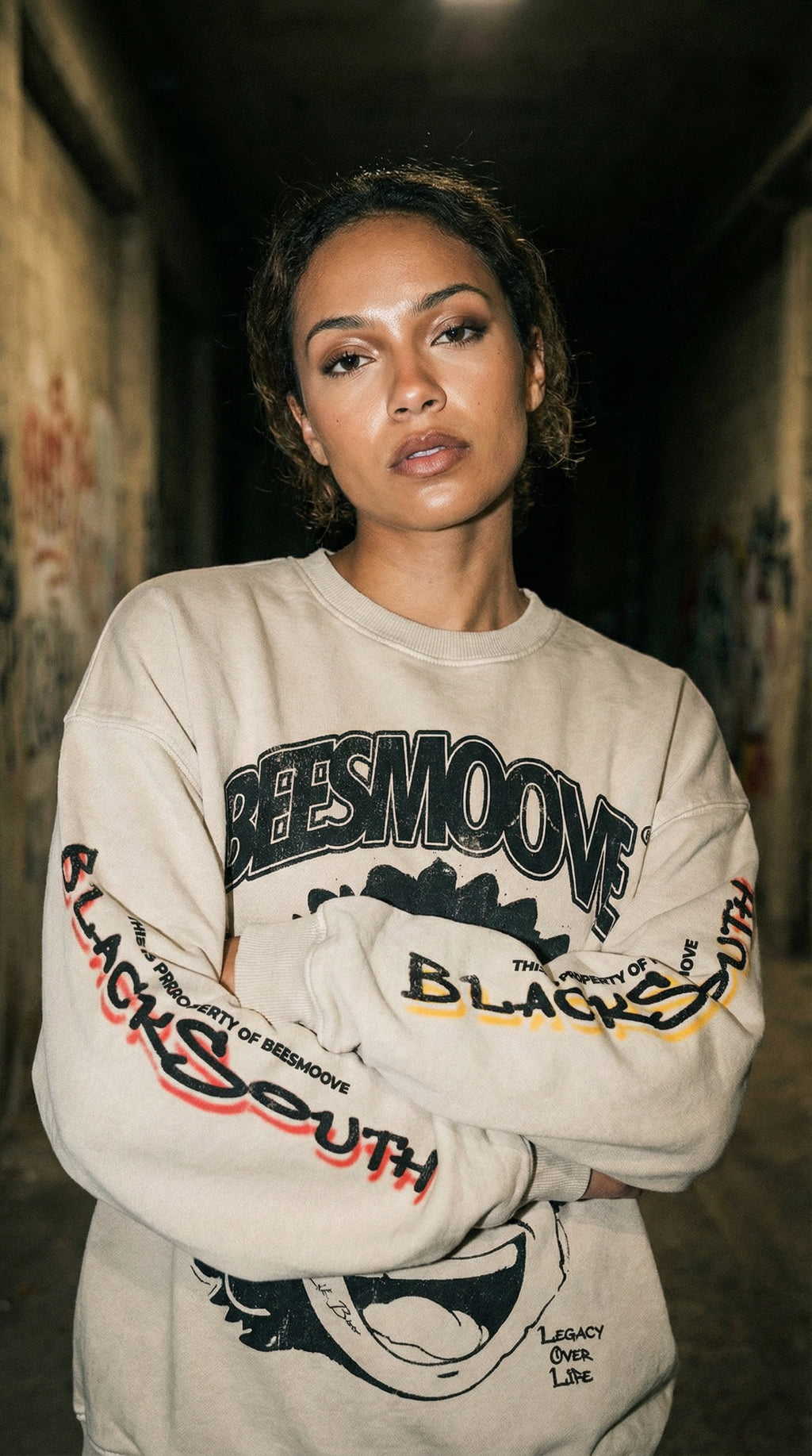 BEESMOOVE BlackSouth LiL Boo Chicago Legacy Oversized Sweatshirt