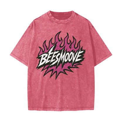 BEESMOOVE Heated Motion Heavyweight Snow Washed T-Shirt - Beesmoove 