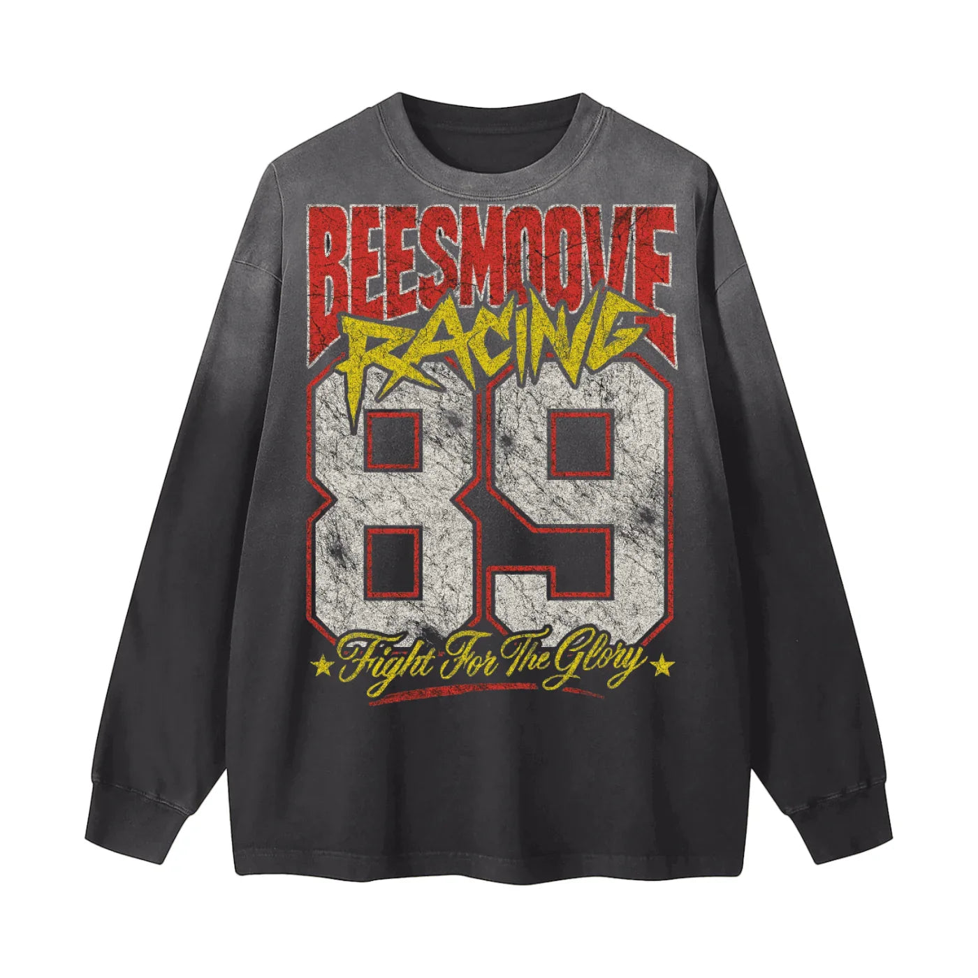 BEESMOOVE Racing Glory 89 Gradient Vintage Washed Long Sleeve Tee - Beesmoove 