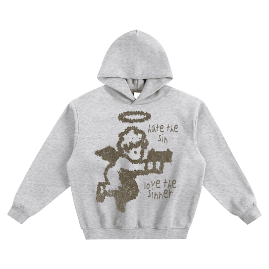 BEESMOOVE Angel’s Crossfire Fleeced Boxy Hoodie - Beesmoove 