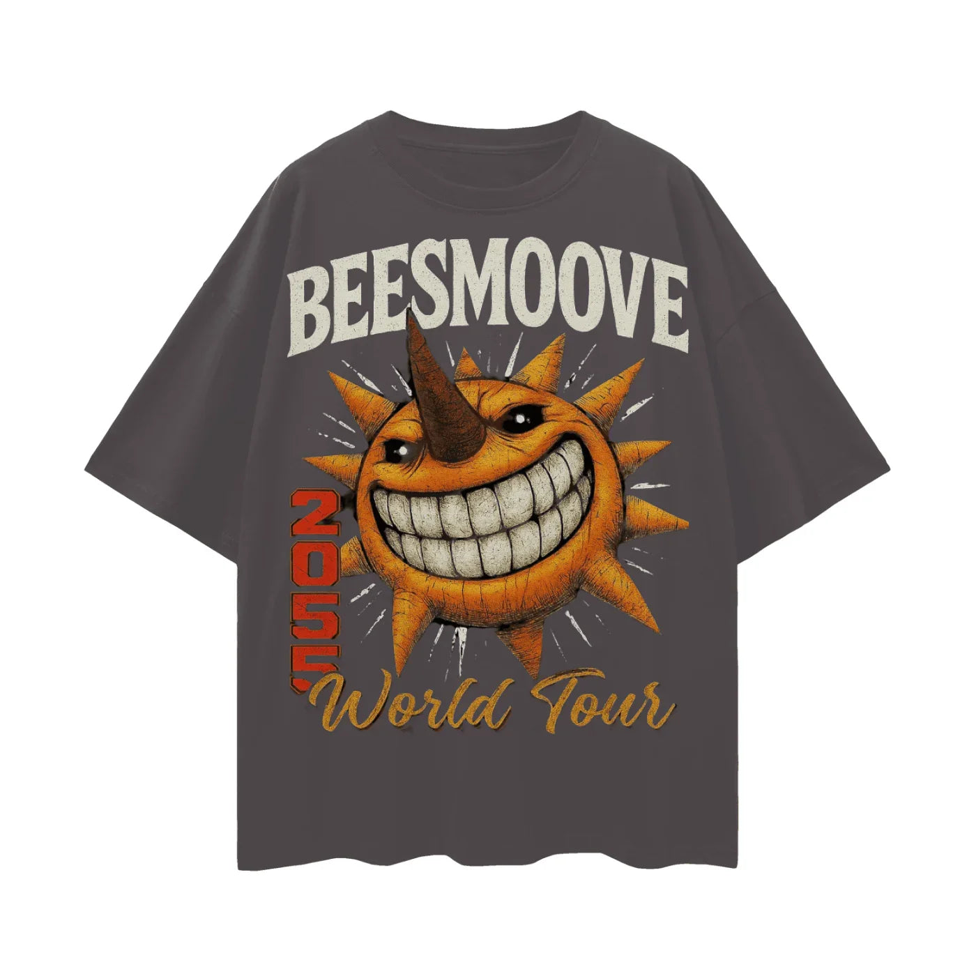 BEESMOOVE STAY DANGEROUS 2055 Oversize Deep Drop Shoulder Tee - Beesmoove 
