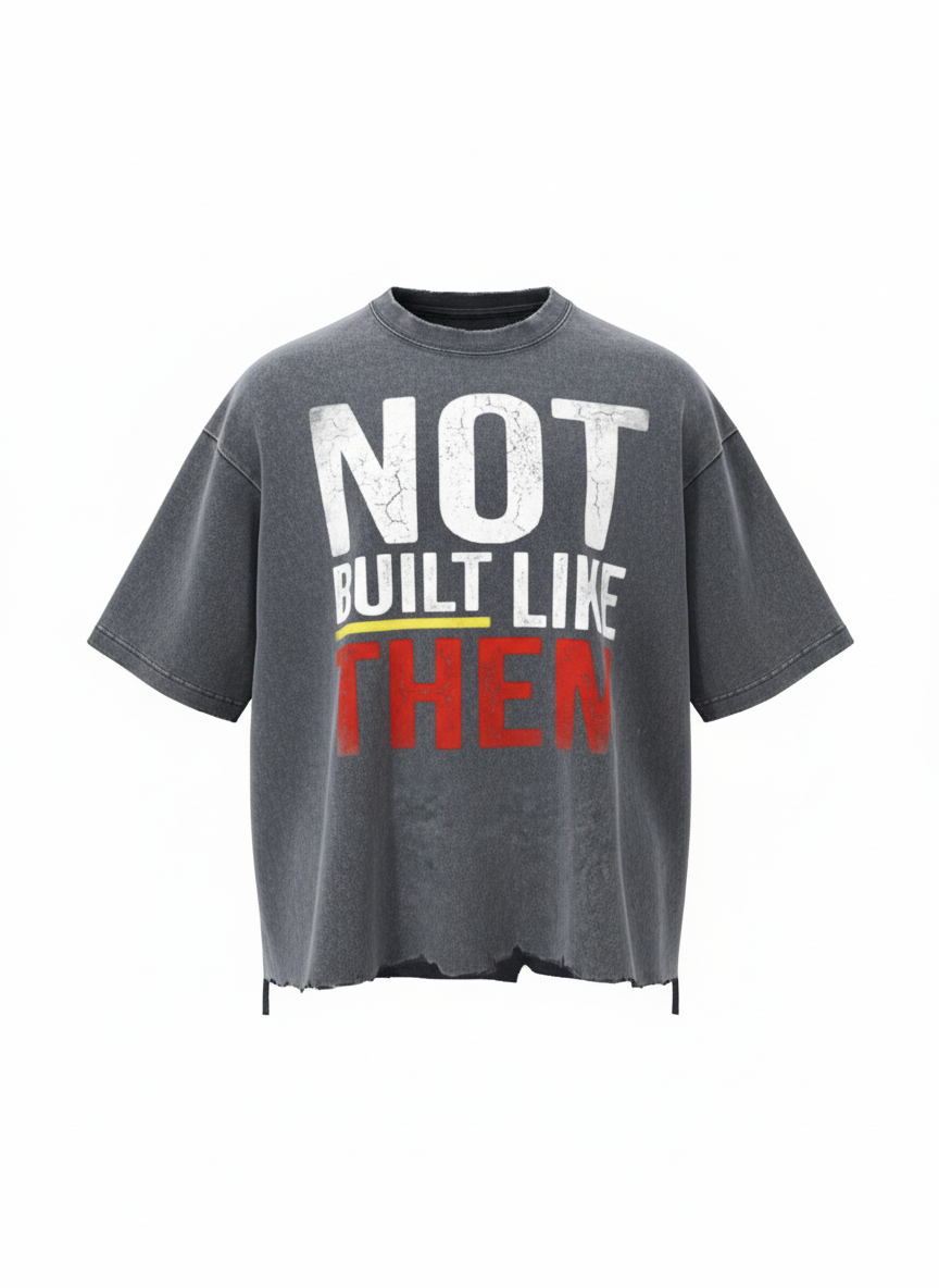 BEESMOOVE “Not Like Them” Raw Hem 2 Wash Raw-Hem Boxy T-shirt