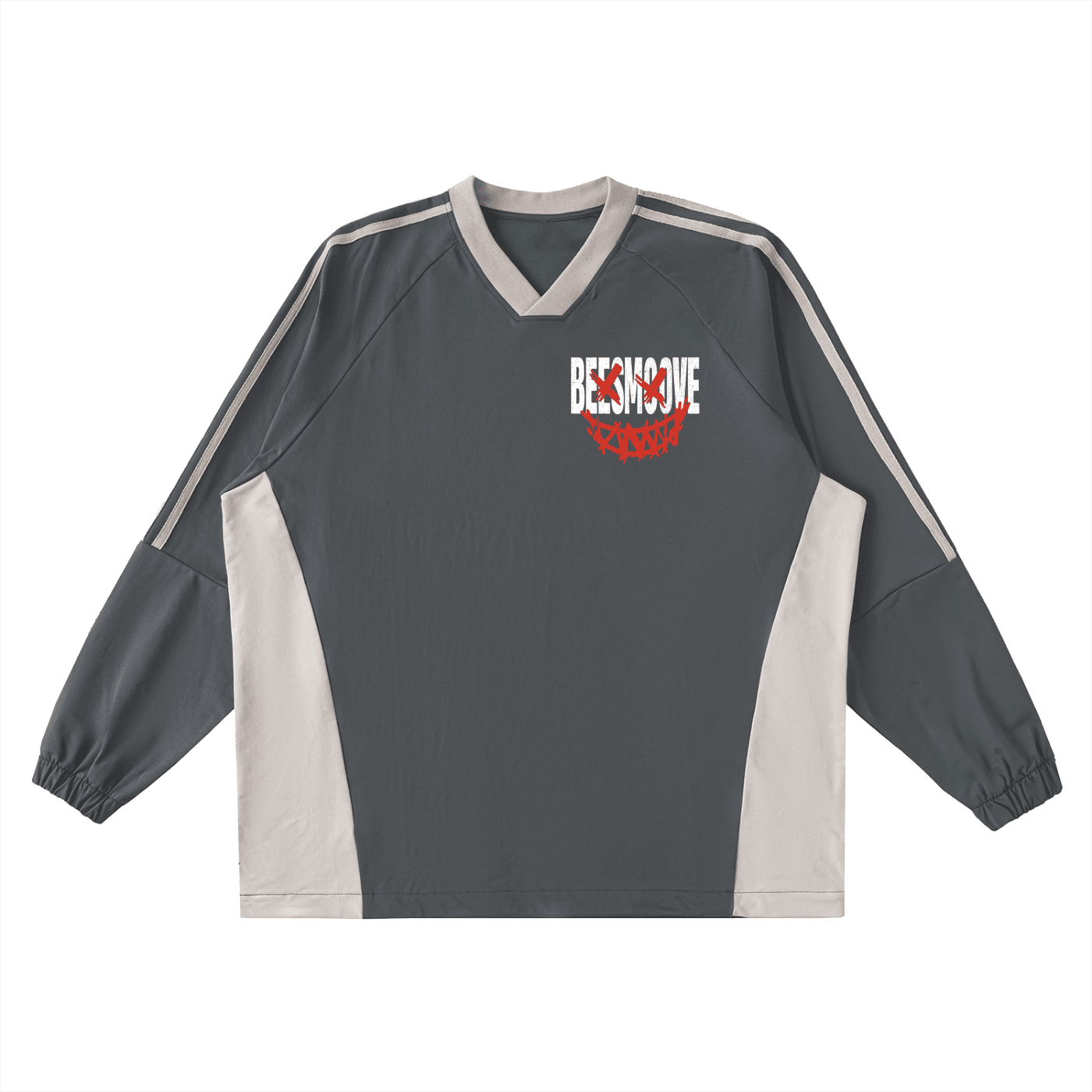BEESMOOVE GrindFace Chicago
 V-Neck Long-Sleeve T-Shirt - Beesmoove 