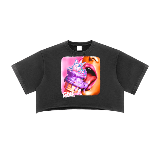 BEESMOOVE Pleasure Trip Washed Raw Edge Crop Top - Beesmoove 