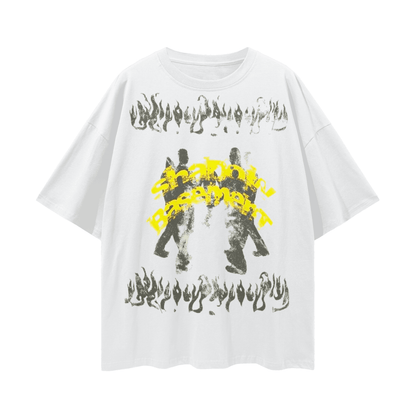BEESMOOVE Smoked Out Streetwear Loose Drop Shoulder T-Shirt - Beesmoove 