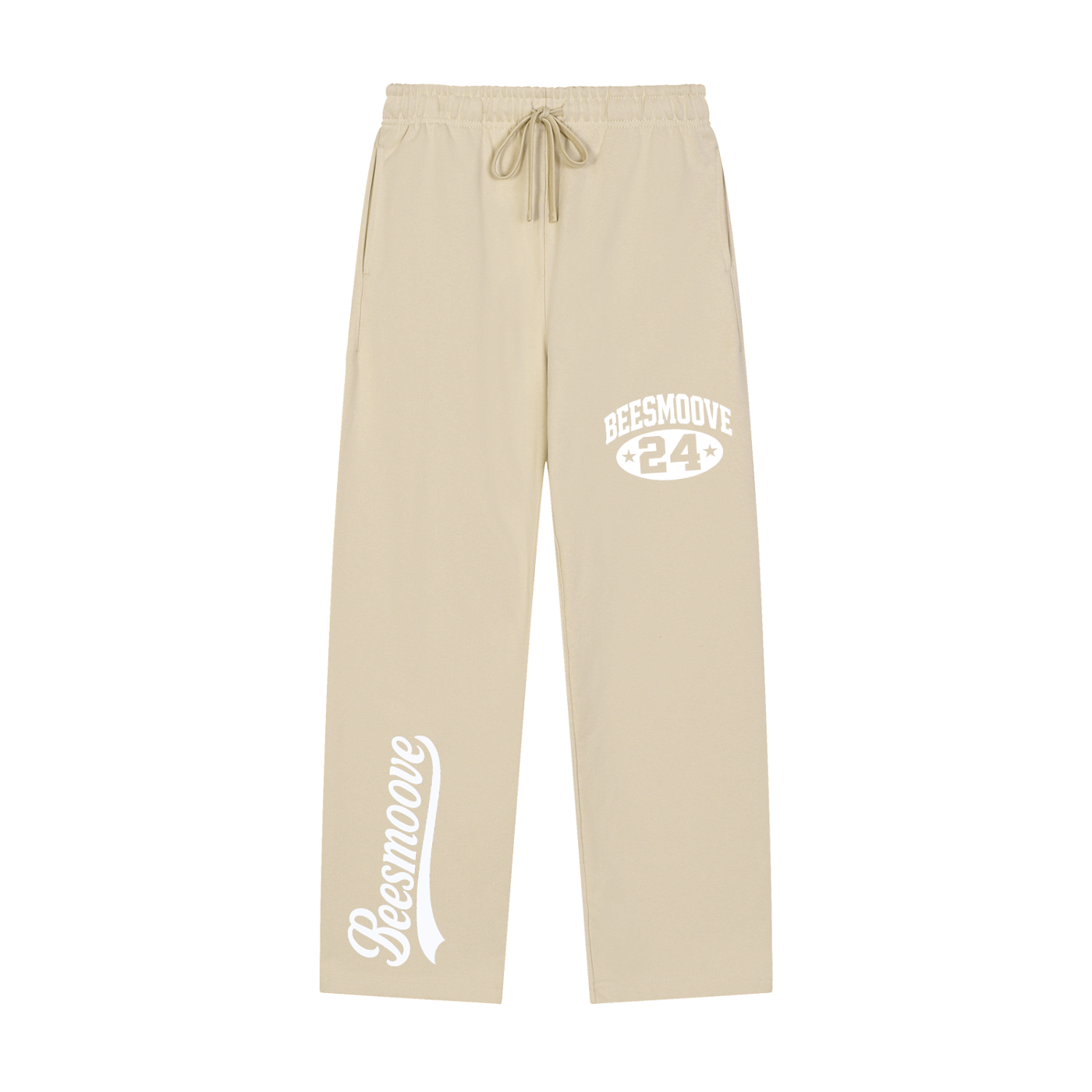 BEESMOOVE Heritage Mark white Straight-Leg Sweatpants - Beesmoove 