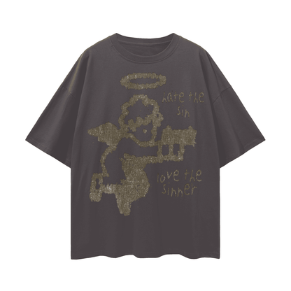 BEESMOOVE Angel’s Crossfire Streetwear Loose Drop Shoulder T-Shirt - Beesmoove 