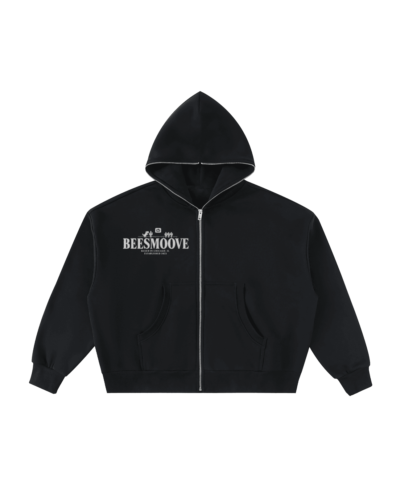 BEESMOOVE: Error Legacy Full-Zip Boxy Hoodie - Beesmoove 