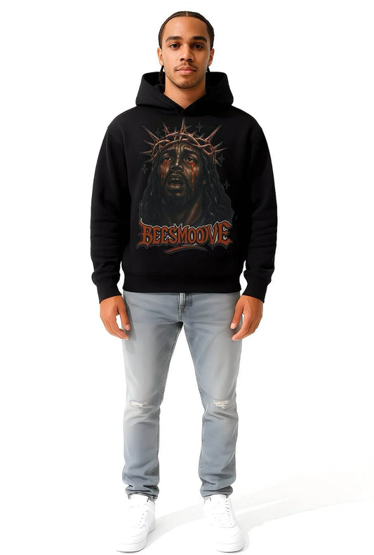 BEESMOOVE BEESMOOVE Black Jesus Boxy Hoodie - Beesmoove 