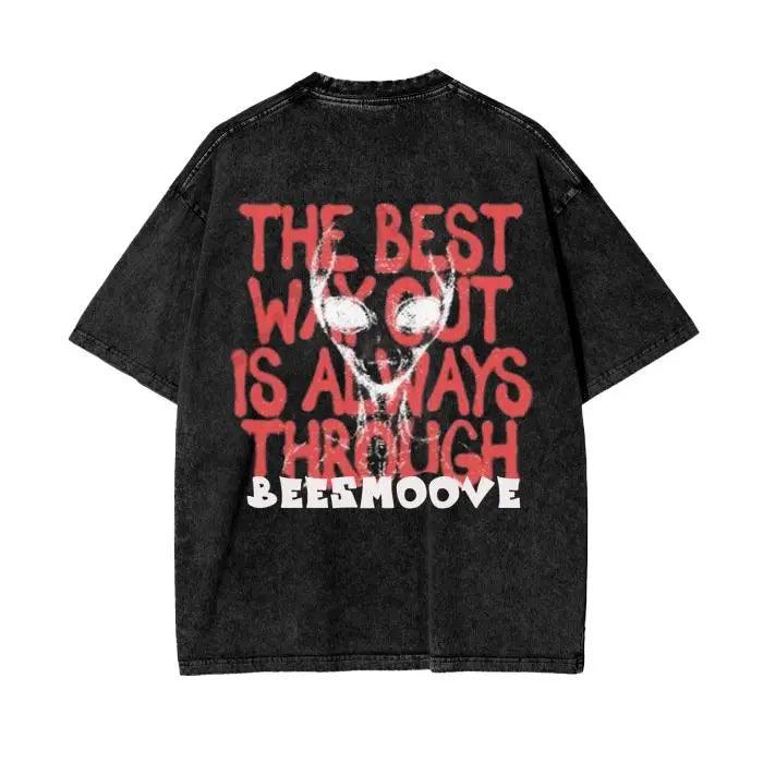 Beesmoove Always Through Acid Wash Oversize T-Shirt - Beesmoove 