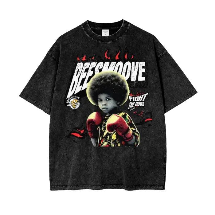 Beesmoove Fight The Odds Lead Wash Oversize T-Shirt - Beesmoove 