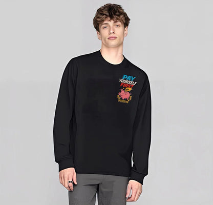 BEESMOOVE pay yourself first Non-Shrink Mock Neck Sweatshirt - Beesmoove 