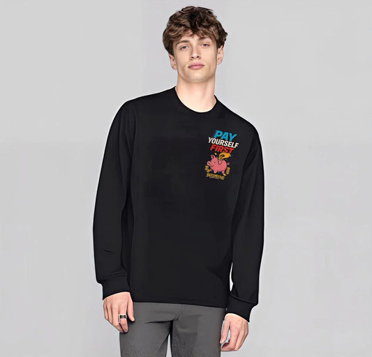 BEESMOOVE pay yourself first Non-Shrink Mock Neck Sweatshirt - Beesmoove 