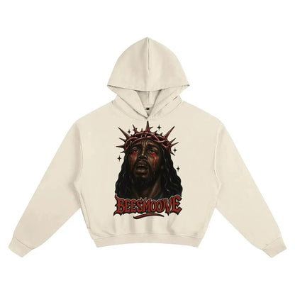 BEESMOOVE BEESMOOVE Black Jesus Boxy Hoodie - Beesmoove 