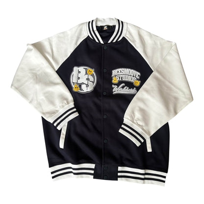 BEESMOOVE Worldwide Global
 Tone Raglan Sleeve Varsity Jacket - Beesmoove 