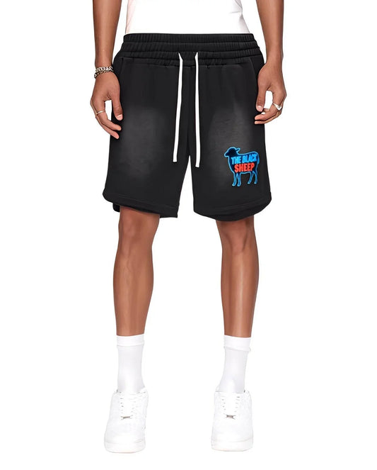 BEESMOOVE the black sheep Sun Fade Raw Edge Cotton Shorts - Beesmoove 