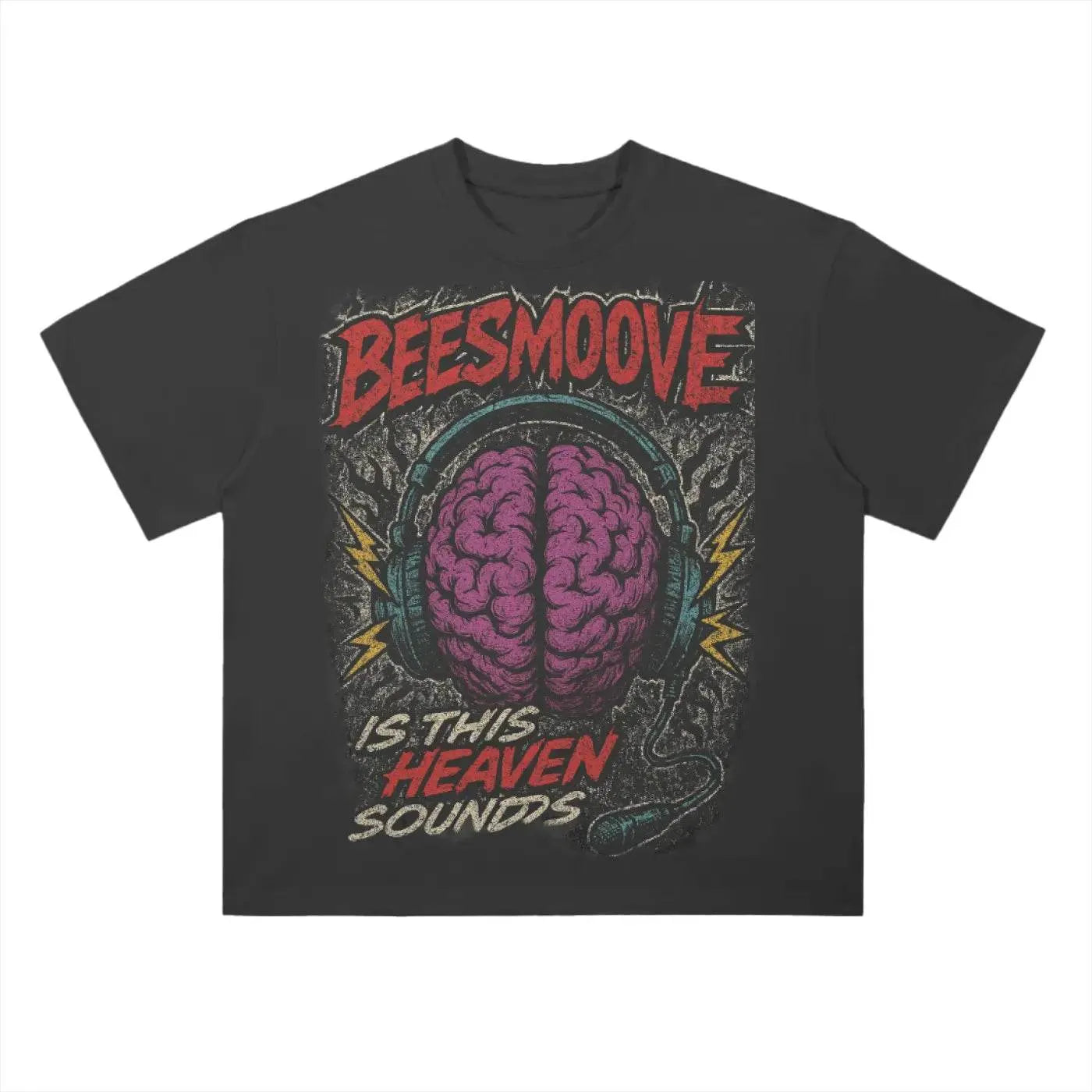 BEESMOOVE Heaven Got Bass Drop Shoulder Tee - Beesmoove 