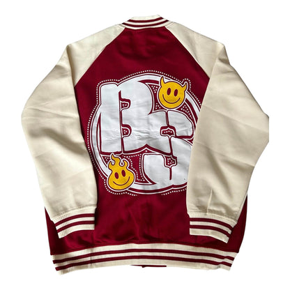 BEESMOOVE Worldwide Global
 Tone Raglan Sleeve Varsity Jacket - Beesmoove 
