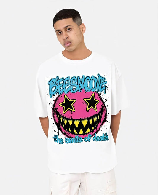 BEESMOOVE Deadly Grin Oversize Deep Drop Shoulder Tee - Beesmoove 