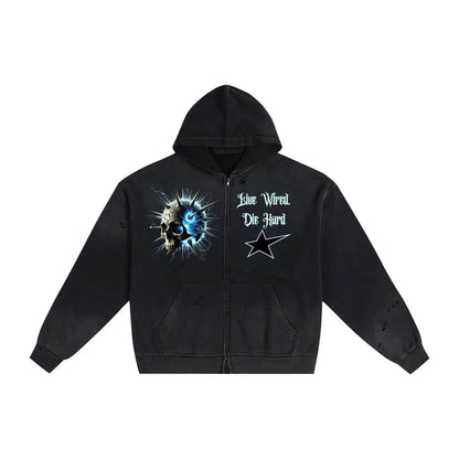 BEESMOOVE Live Wired 
 Sunfade Zip Hoodie - Beesmoove 