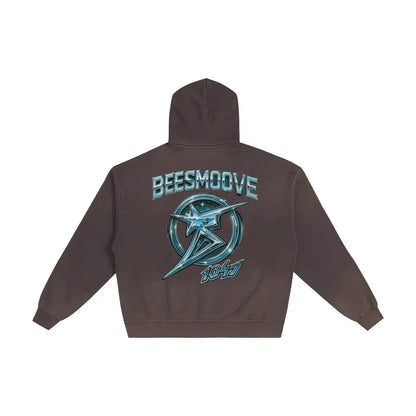 BEESMOOVE Starlight Survivor Hand-Frayed Sunfade Zip Hoodie - Beesmoove 