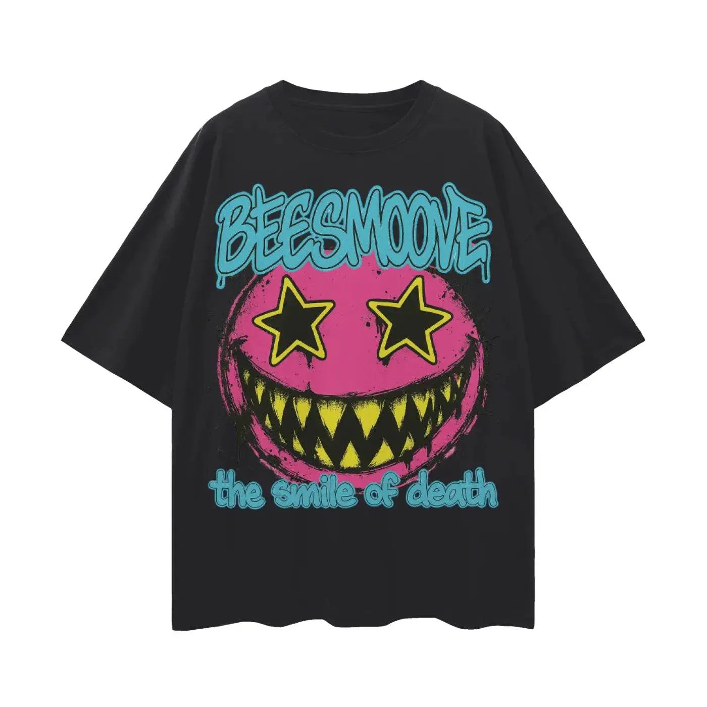 BEESMOOVE Deadly Grin Oversize Deep Drop Shoulder Tee - Beesmoove 