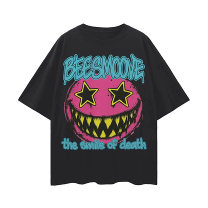 BEESMOOVE Deadly Grin Oversize Deep Drop Shoulder Tee - Beesmoove 
