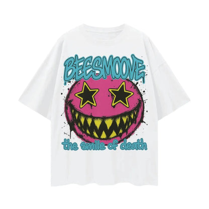 BEESMOOVE Deadly Grin Oversize Deep Drop Shoulder Tee - Beesmoove 
