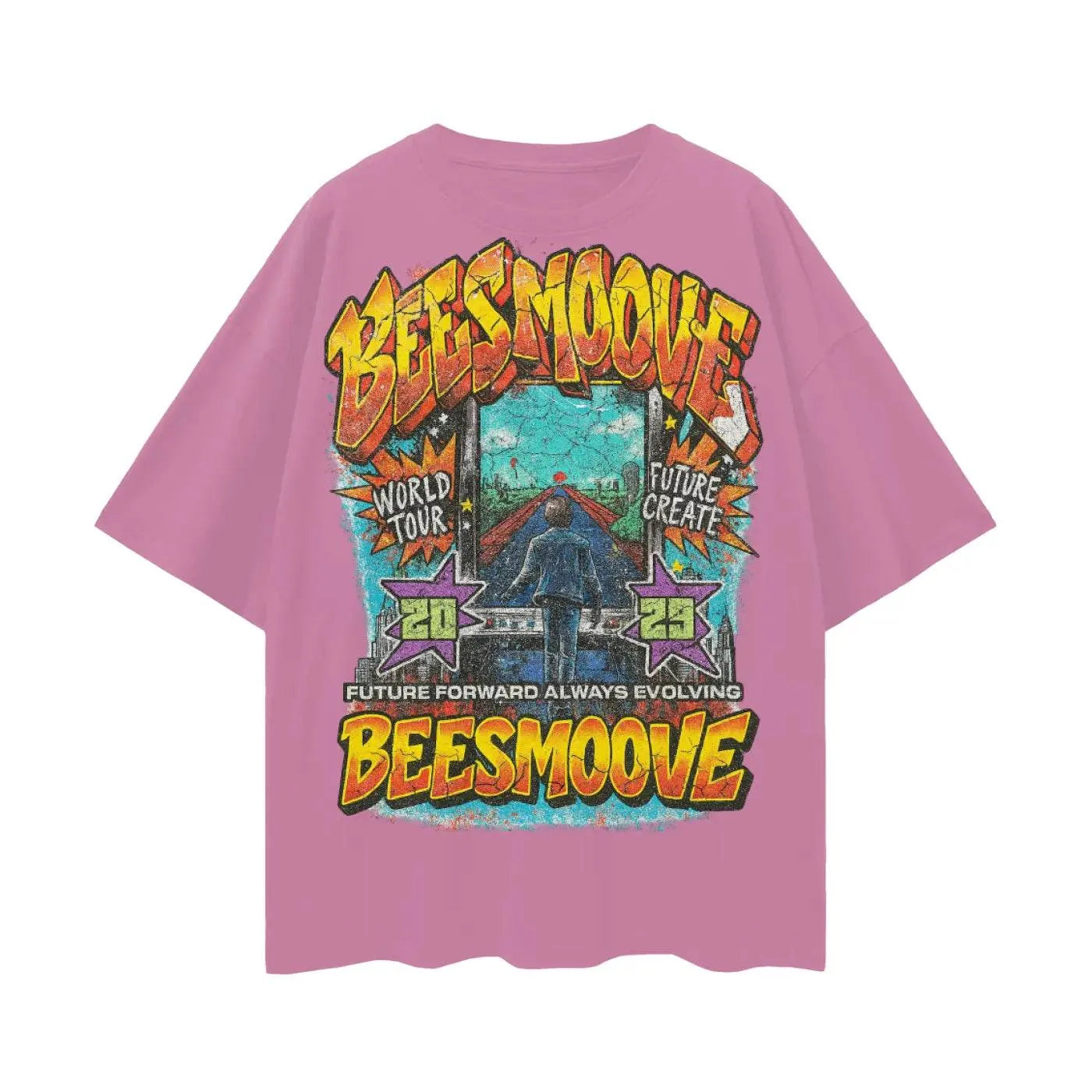 BEESMOOVE: Evolution Over Everything Oversize Deep Drop Shoulder Tee - Beesmoove 
