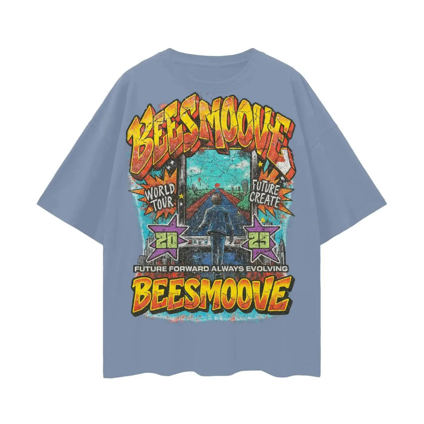 BEESMOOVE: Evolution Over Everything Oversize Deep Drop Shoulder Tee - Beesmoove 