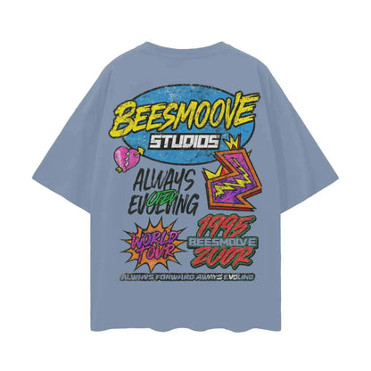 BEESMOOVE: Evolution Over Everything Oversize Deep Drop Shoulder Tee - Beesmoove 