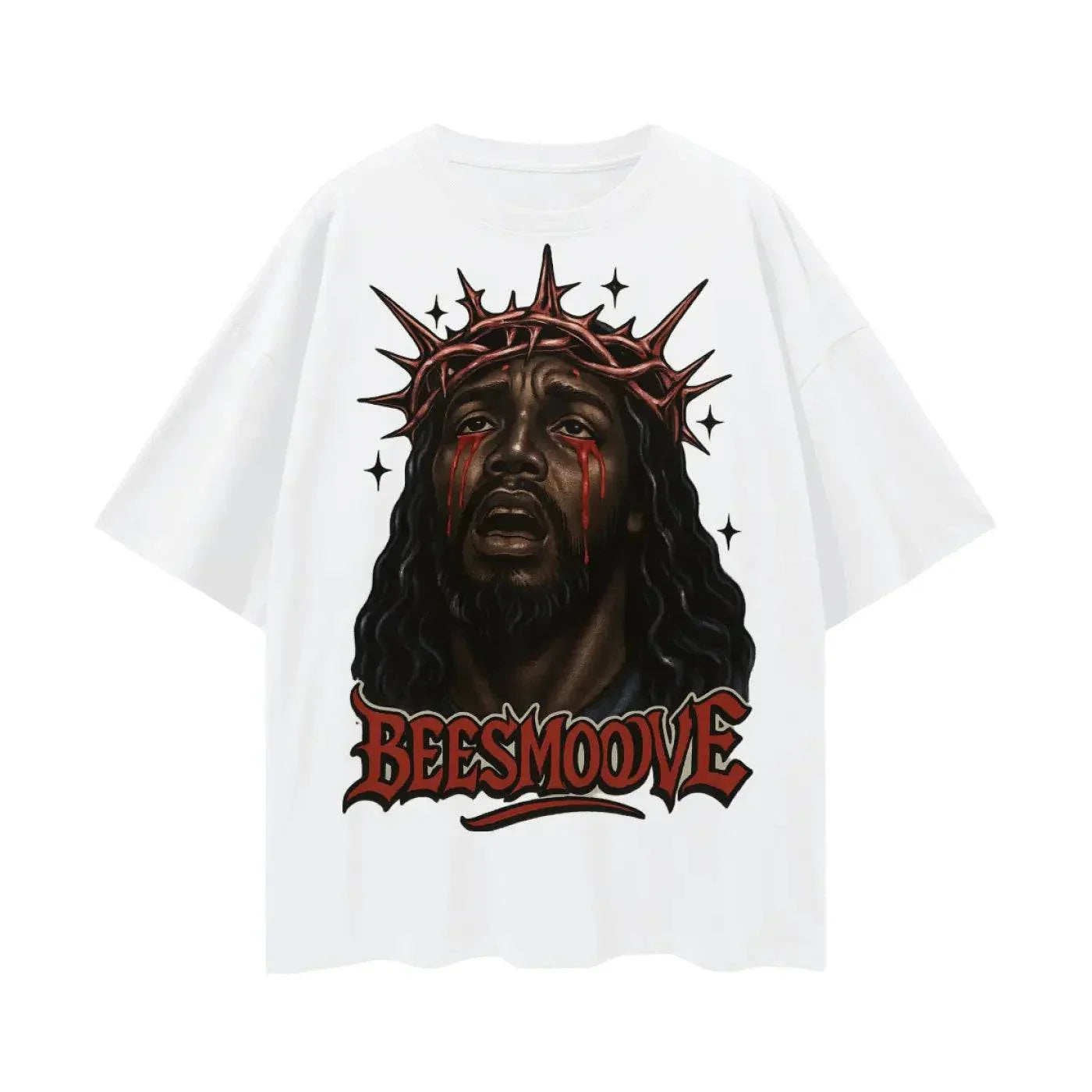 BEESMOOVE Black Jesus Oversize Deep Drop Shoulder Tee - Beesmoove 