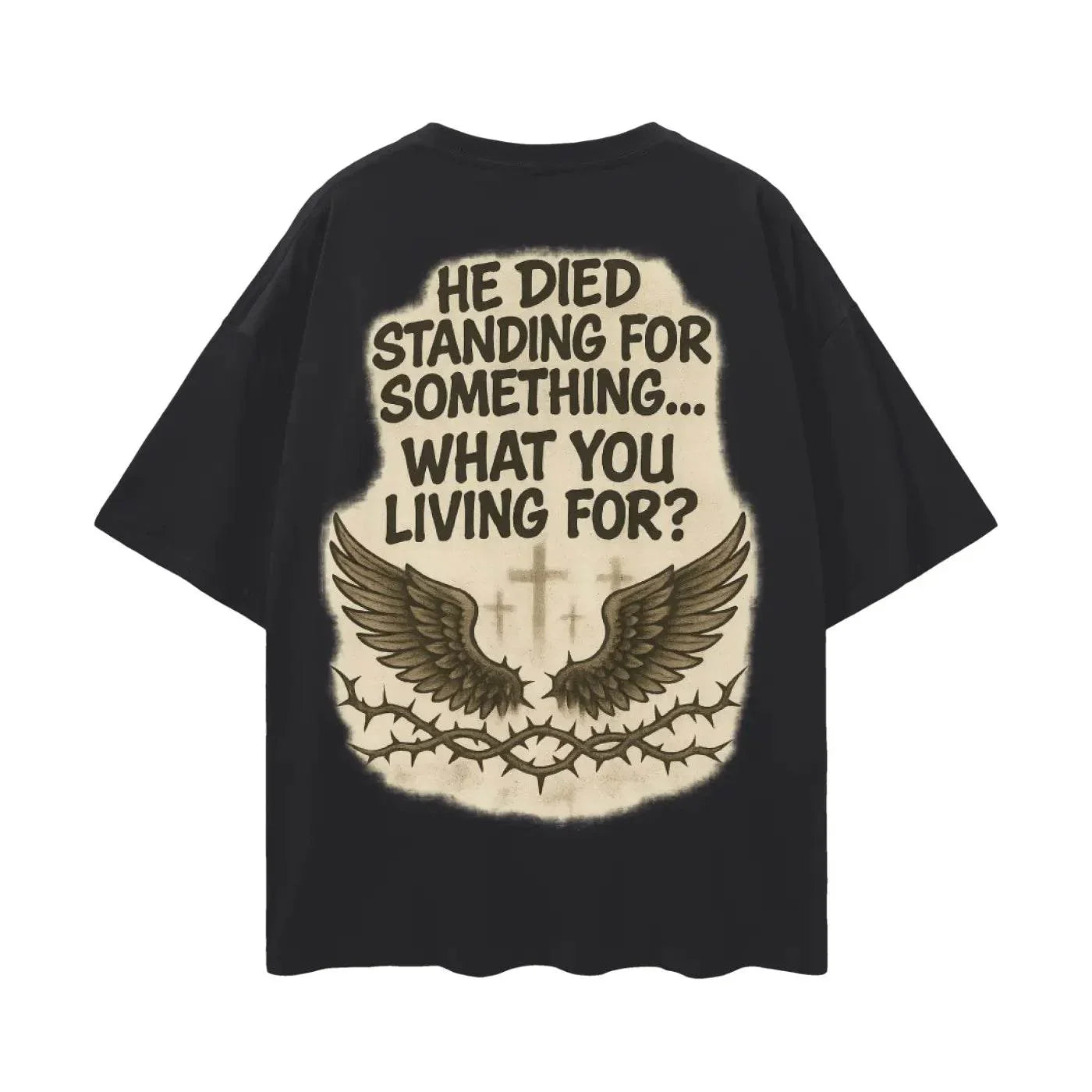 BEESMOOVE Black Jesus Oversize Deep Drop Shoulder Tee - Beesmoove 