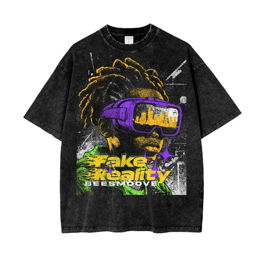 BEESMOOVE Fake Reality Oversize Tee - Beesmoove 