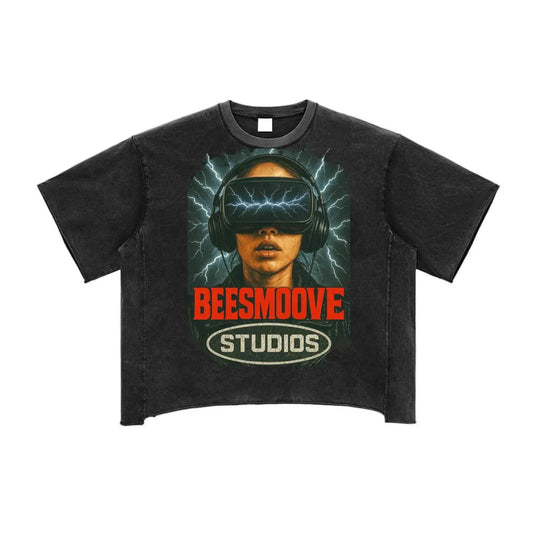 BEESMOOVE Electric Realities Washed Boxy T-Shirt - Beesmoove 
