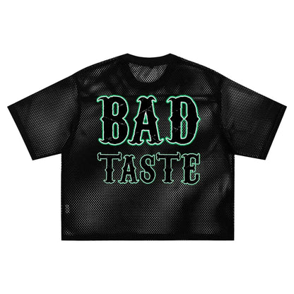 BEESMOOVE GREEN HEAD BAD TASTE See-through Boxy Net T-shirt - Beesmoove 