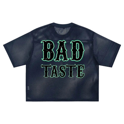 BEESMOOVE GREEN HEAD BAD TASTE See-through Boxy Net T-shirt - Beesmoove 