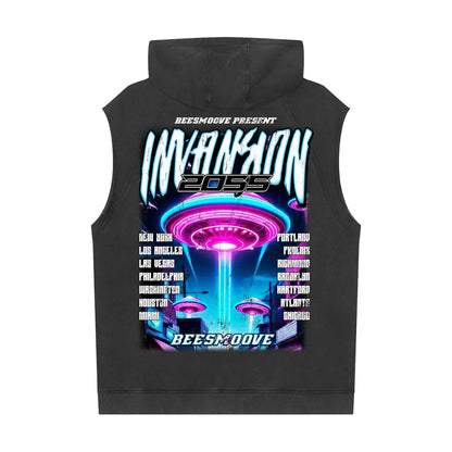 BEESMOOVE INVASION The Future is Now Sleeveless Hoodie - Beesmoove 
