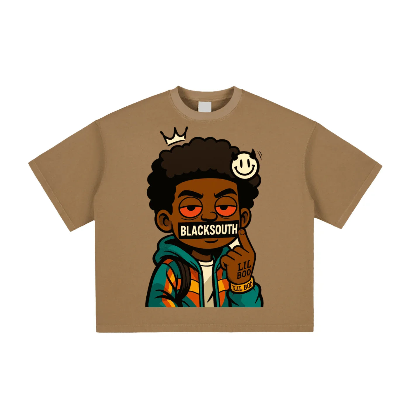 BEESMOOVE Lil Boo Da Menace Washed Boxy T-Shirt - Beesmoove 