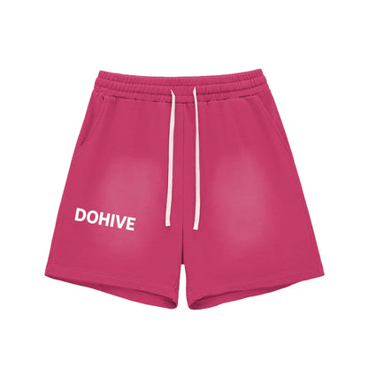 BEESMOOVE DOHIVE Fade Raw Edge Cotton Shorts - Beesmoove 
