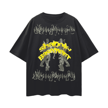 BEESMOOVE Smoked Out Streetwear Loose Drop Shoulder T-Shirt - Beesmoove 