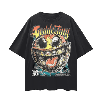 BEESMOOVE No Smile No Story 
Oversize Deep Drop Shoulder Tee - Beesmoove 