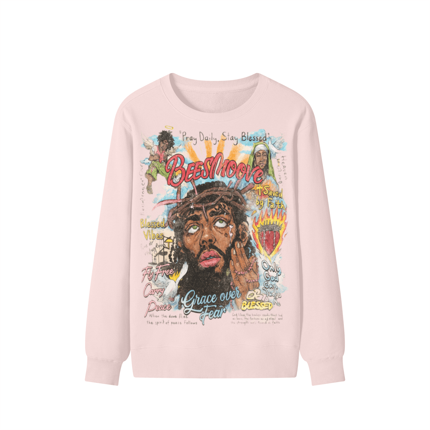 BEESMOOVE Grace Over Fear Classic Cotton Sweater - Beesmoove 