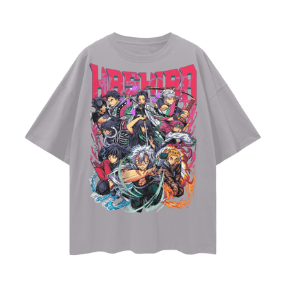 BEESMOOVE Hashira Streetwear Loose Drop Shoulder T-Shirt - Beesmoove 