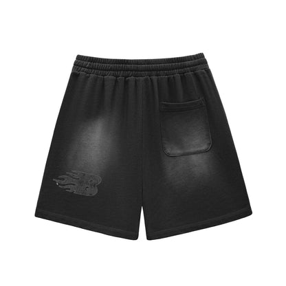 BEESMOOVE the black sheep Sun Fade Raw Edge Cotton Shorts - Beesmoove 